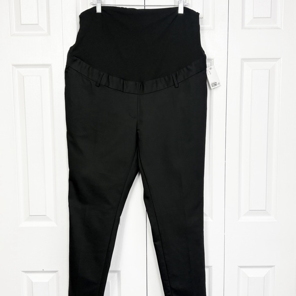 NWT H&M Mama Black High-Rise Tapered Slim Trouser Pants XL - Picture 1 of 16